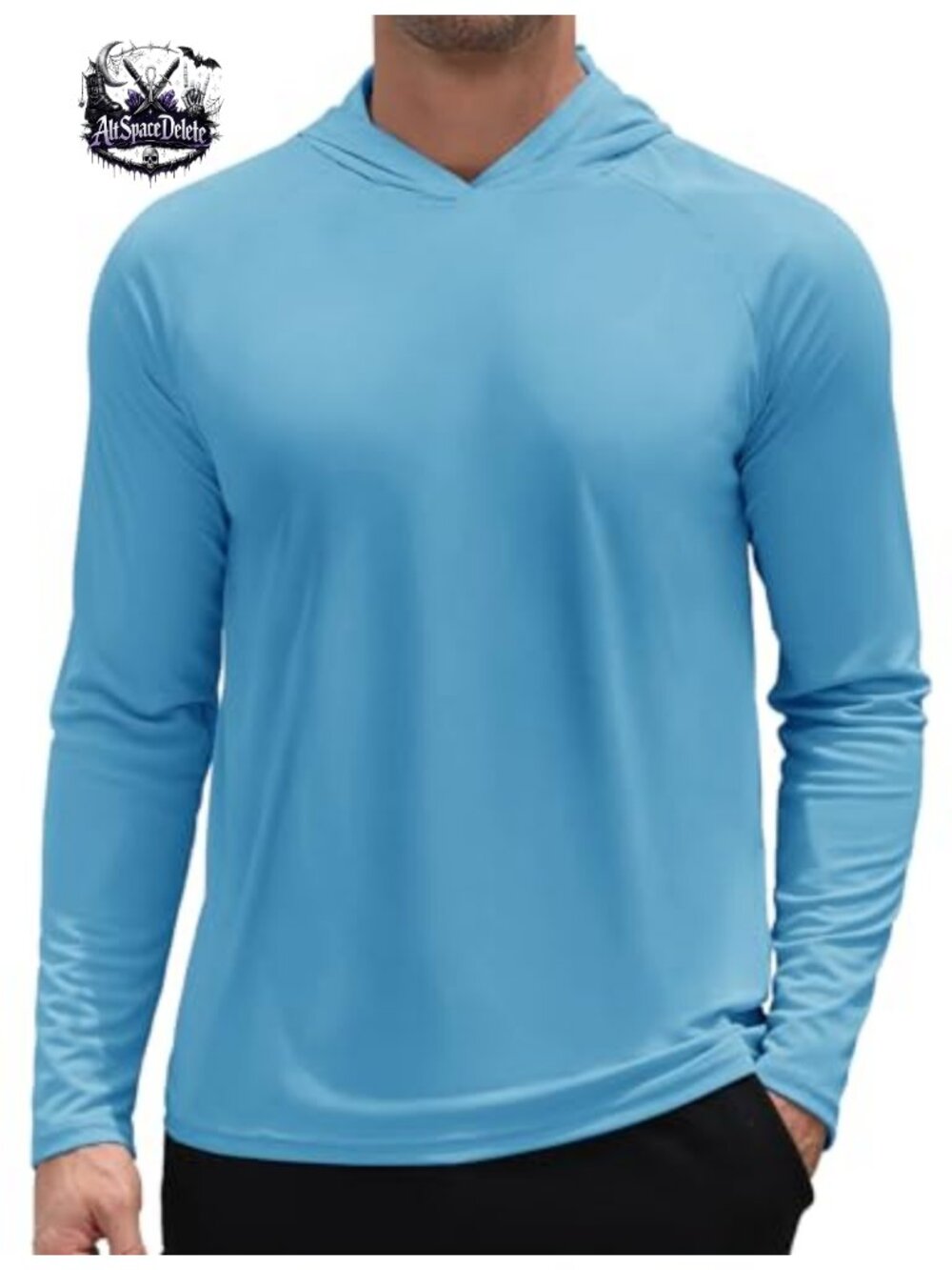 Men's UPF 50+ Sun Hoodie Long Sleeve Rash Guard Quick Dry Fishing Shirt
